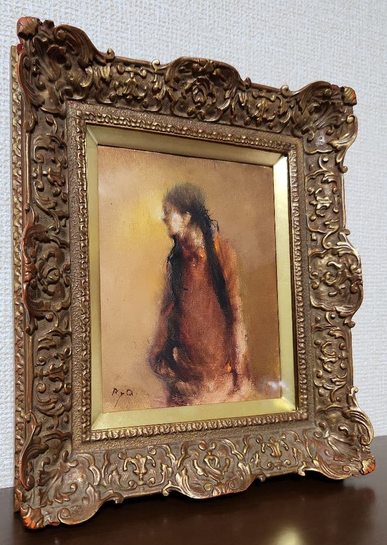 平野遼「少女」油彩０号　真作