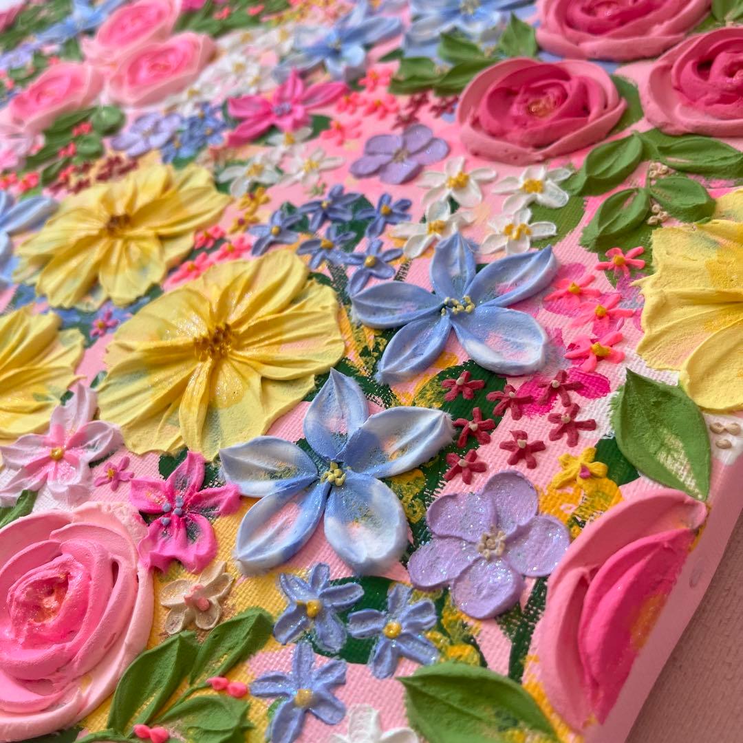 絵画 現代アート フラワーアート ボタニカルアート 花 テクスチャー