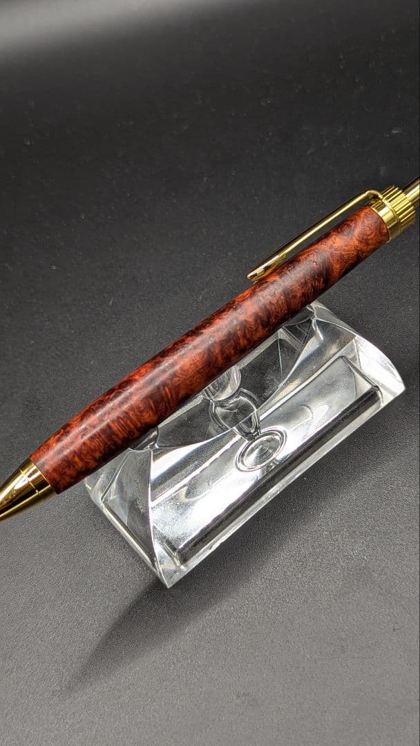 464ペン工房翌檜 極上 本花梨 瘤杢 木軸シャーペン ボールペン