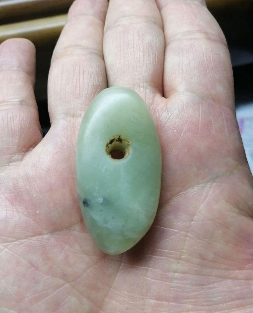 縄文期『糸魚川翡翠大珠』出土品 硬玉製大珠（町屋遺跡出土）【こう