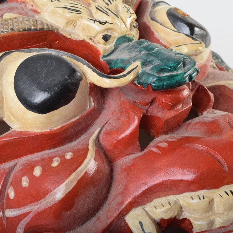 バリ島 インドネシア 彩色木彫 面 壁掛 N 9207A