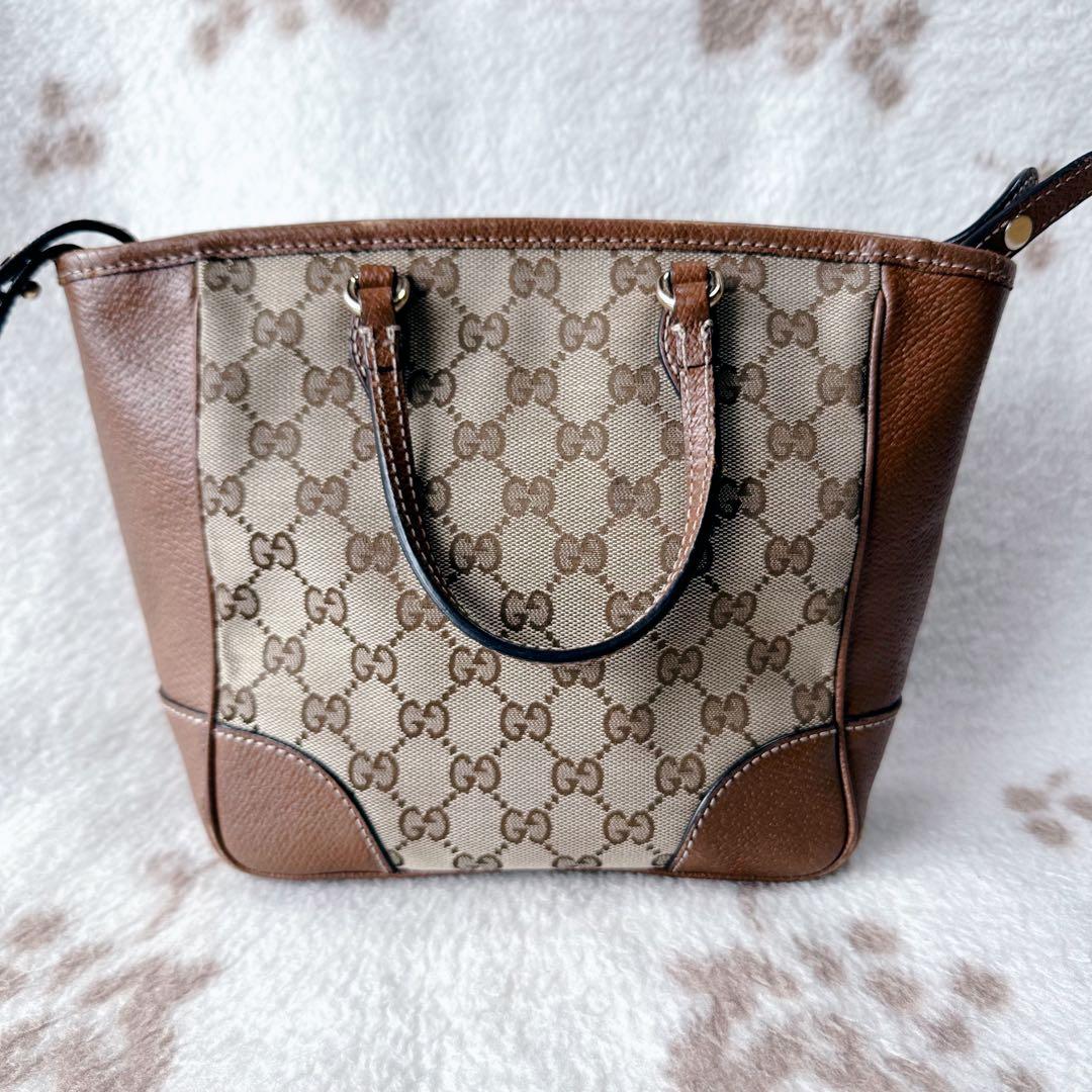 グッチ ブリー スモール バッグ ショルダー GG レザー キャンバス 2WAY