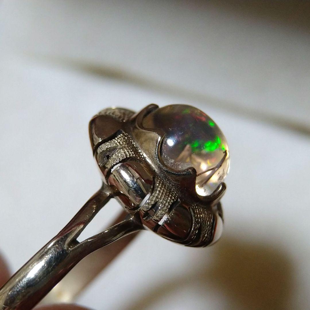 ゆ*う様 ヴィンテージリング　昭和レトロ　千本透かし　14K オパール？