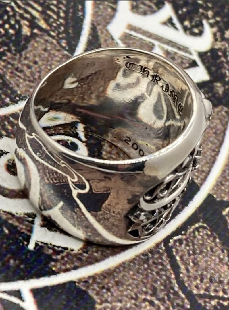ぼ*う様 クロムハーツ　クラシックオーバルクロスリング指輪17号シルバー925