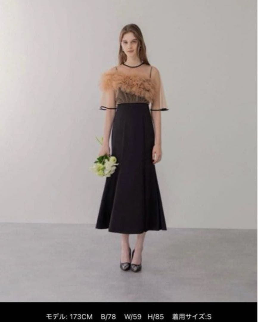 Leja ボリュームチュールパイピングフレアドレスワンピース M - メルカリ