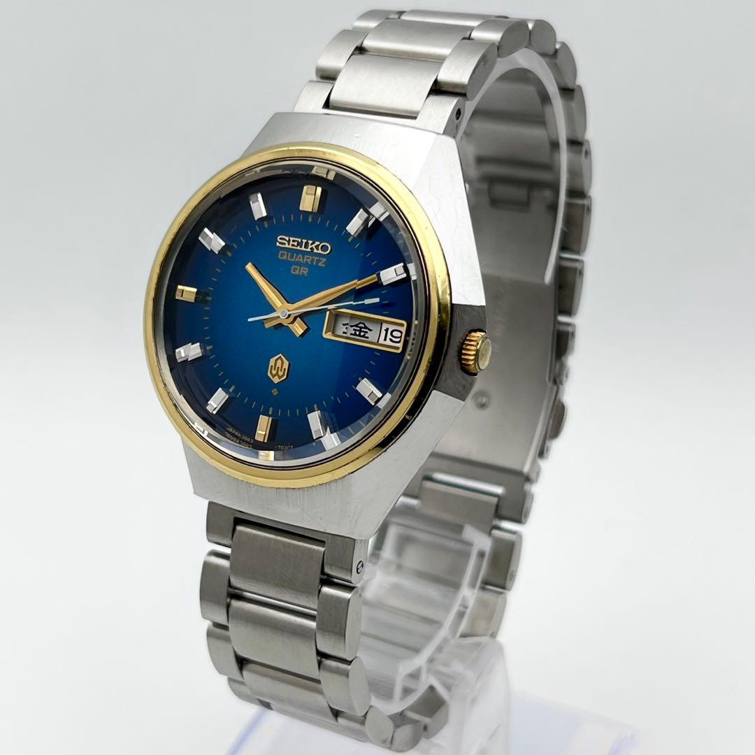 【稼働品】SEIKO カットガラス　クォーツ 腕時計 コンビ 3863-7020