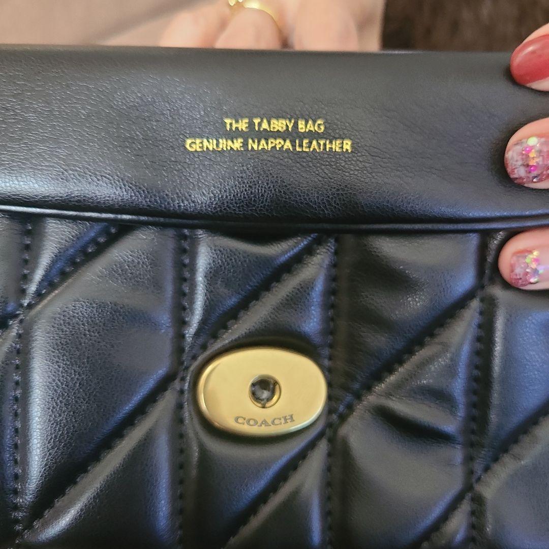 COACH タビー ブラック キルティング ショルダーバッグ、