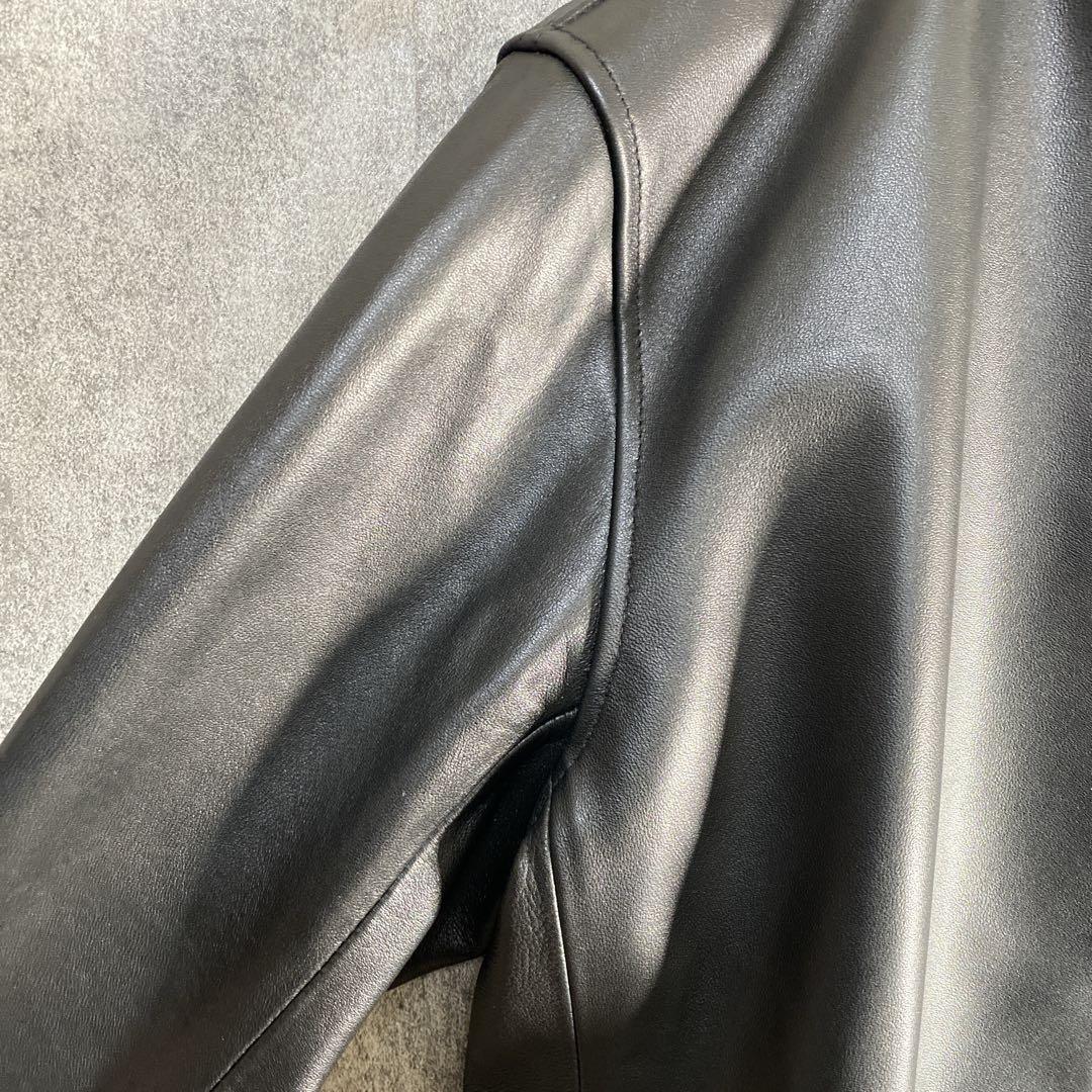 上質ラムレザー 圧倒的存在感 シングルライダース 3XL ゆるダボ 極上