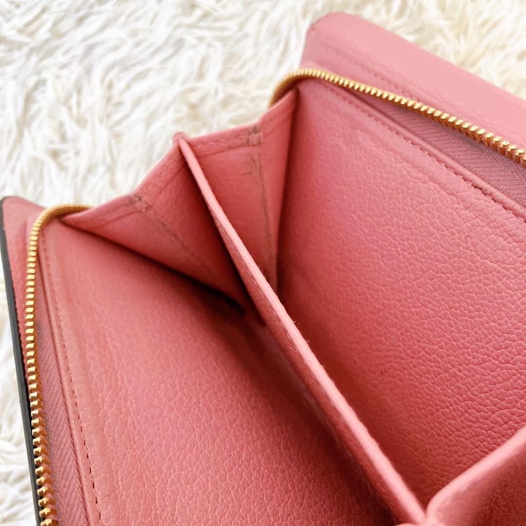 箱付✨ミュウミュウ 三つ折り財布 マドラス　レザー　ピンク系