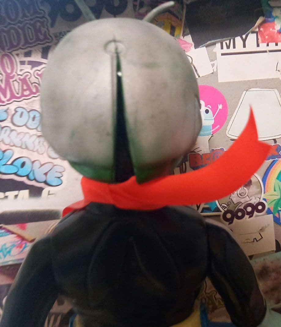 仮面ライダーソフビ 当時物 スタンダード✨面とれ✨昭和レトロ✨比較的美品✨一本線