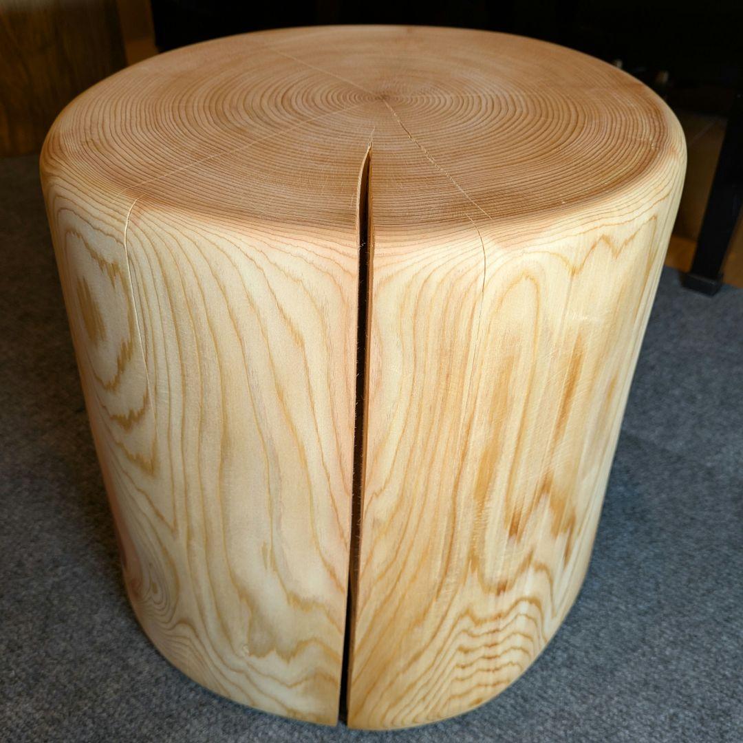 リ　檜　丸太　椅子　スツール　テーブル　高さ約30㎝