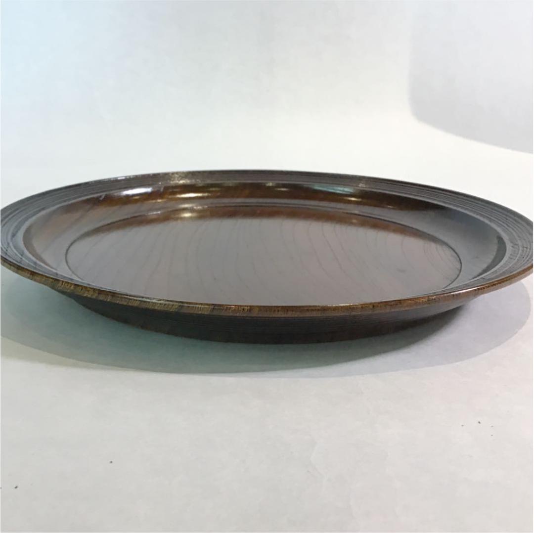 茶道具】干菓子盆 欅丸盆 神代 福田芳朗