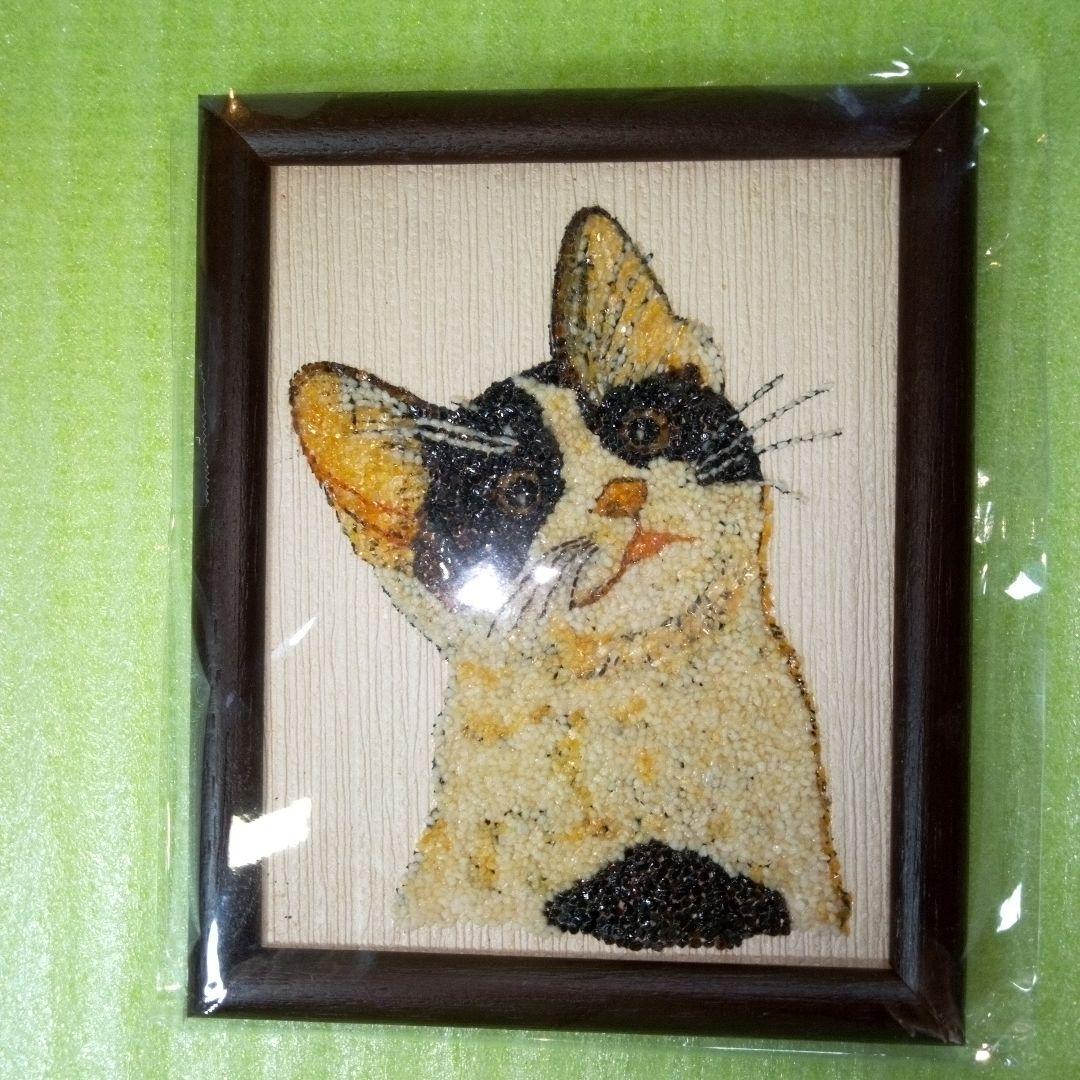 絵画額付 ( 白 ) 油絵F3-030919 可愛い子猫、子犬と女の子