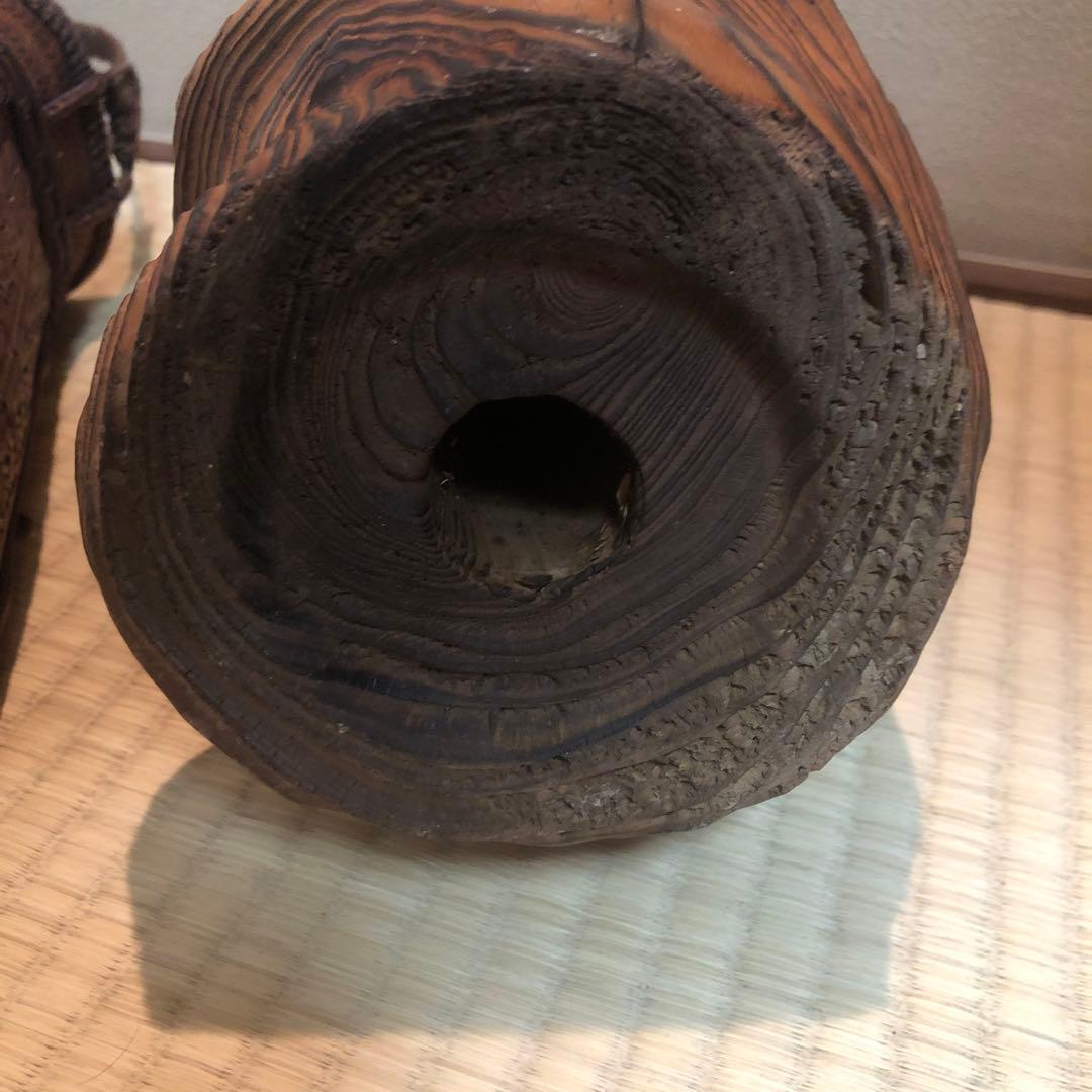 竹製細長い筒型花器花入杵籠円能斉好茶道具茶道古物花器一輪挿し. 竹宝