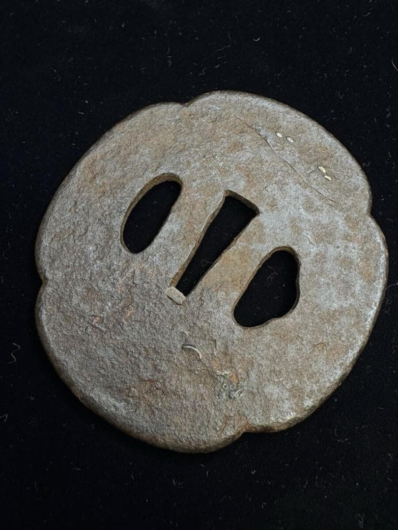 無銘 鉄地太公望図鐔 鍔 拵 日本刀 刀装具 骨董 古美術 江戸時代