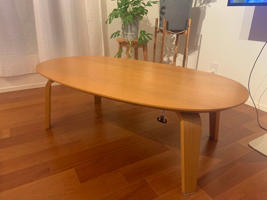 無印良品 楕円こたつ、タモ材曲木脚、フラットヒーター 無印良品