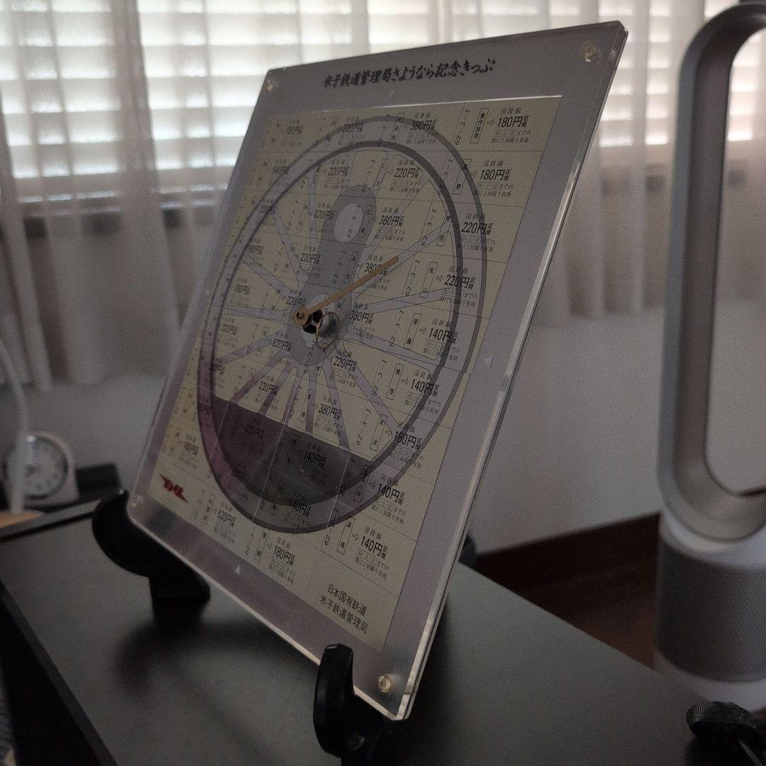 米子鉄道局さよなら記念きっぷ付き壁掛け時計　鉄道マニア必見