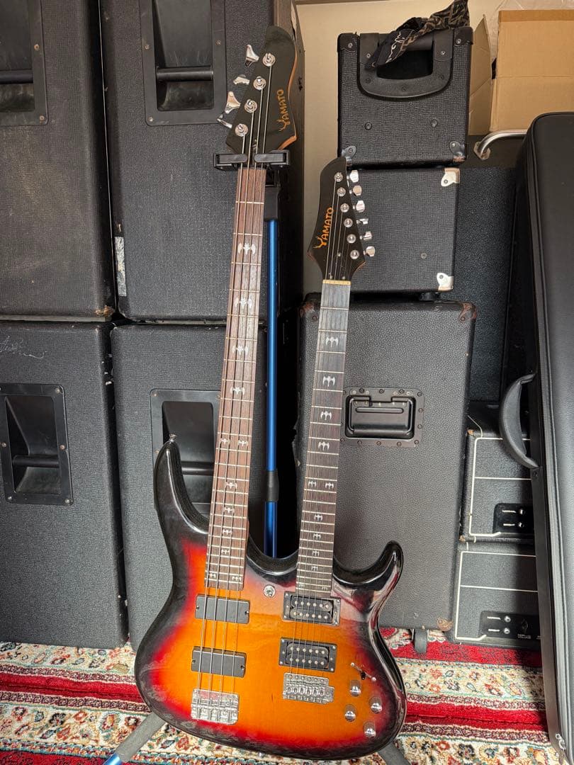 ダブルネックギター サンバースト 6弦/4弦 カスタマイズされたダブルネック6+6+8弦アコースティックハープギター