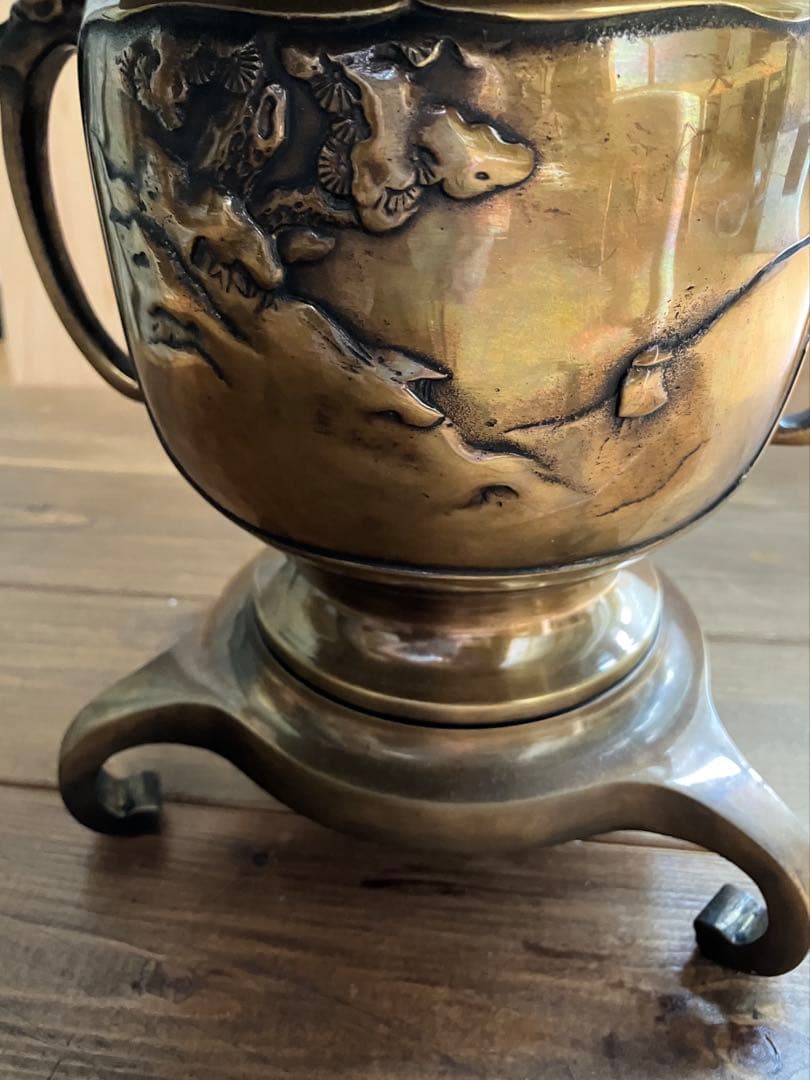 薄端 花器 置物 金属工芸 華道具