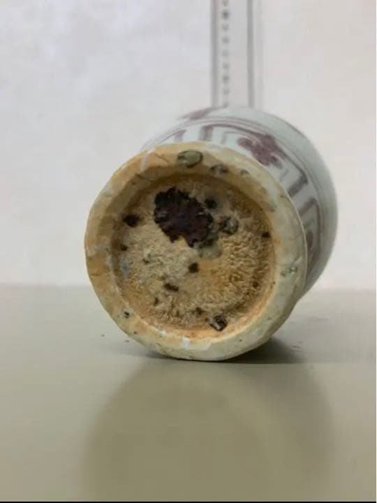 中国元釉里紅梅瓶　本物骨董 古美術品　コレクション唐物　江戸　青磁アンティーク