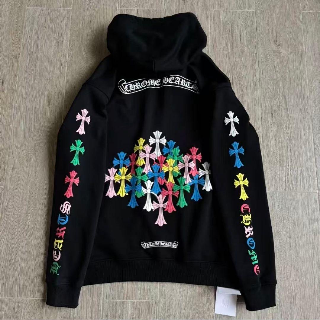 CHROME HEARTS マルチカラー セメタリーバックプリントパーカー M