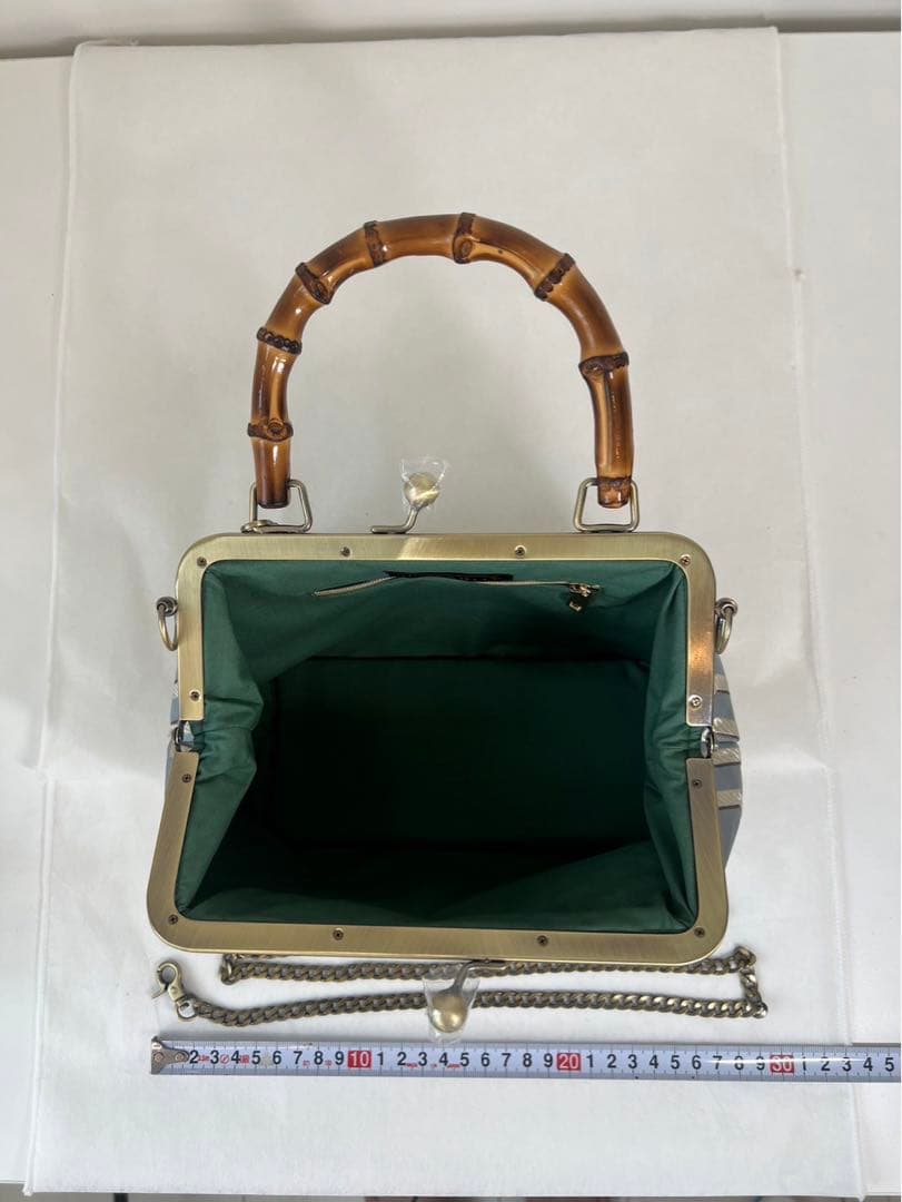 Ｋ　バンブーバッグ　斜めがけ　シルバー　グレー　和装　洋服