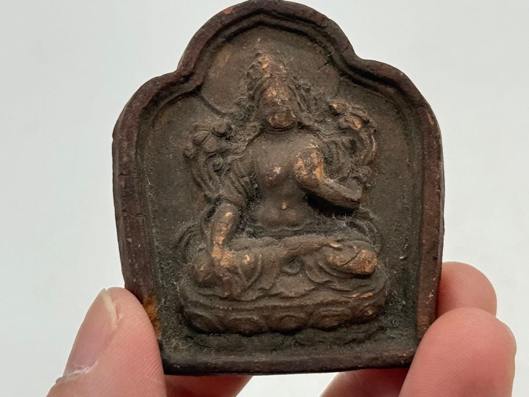 中国　チベット　観音像　陶製　仏教美術　送料込み250327