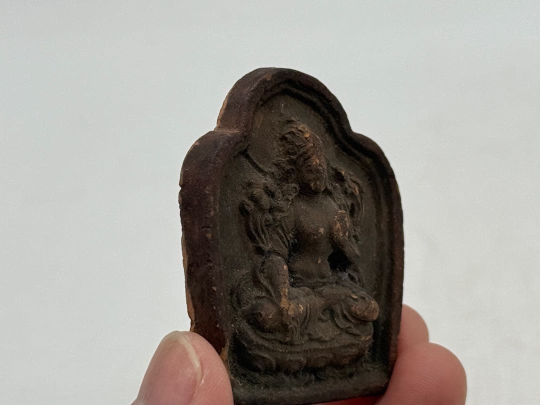 中国　チベット　観音像　陶製　仏教美術　送料込み250327