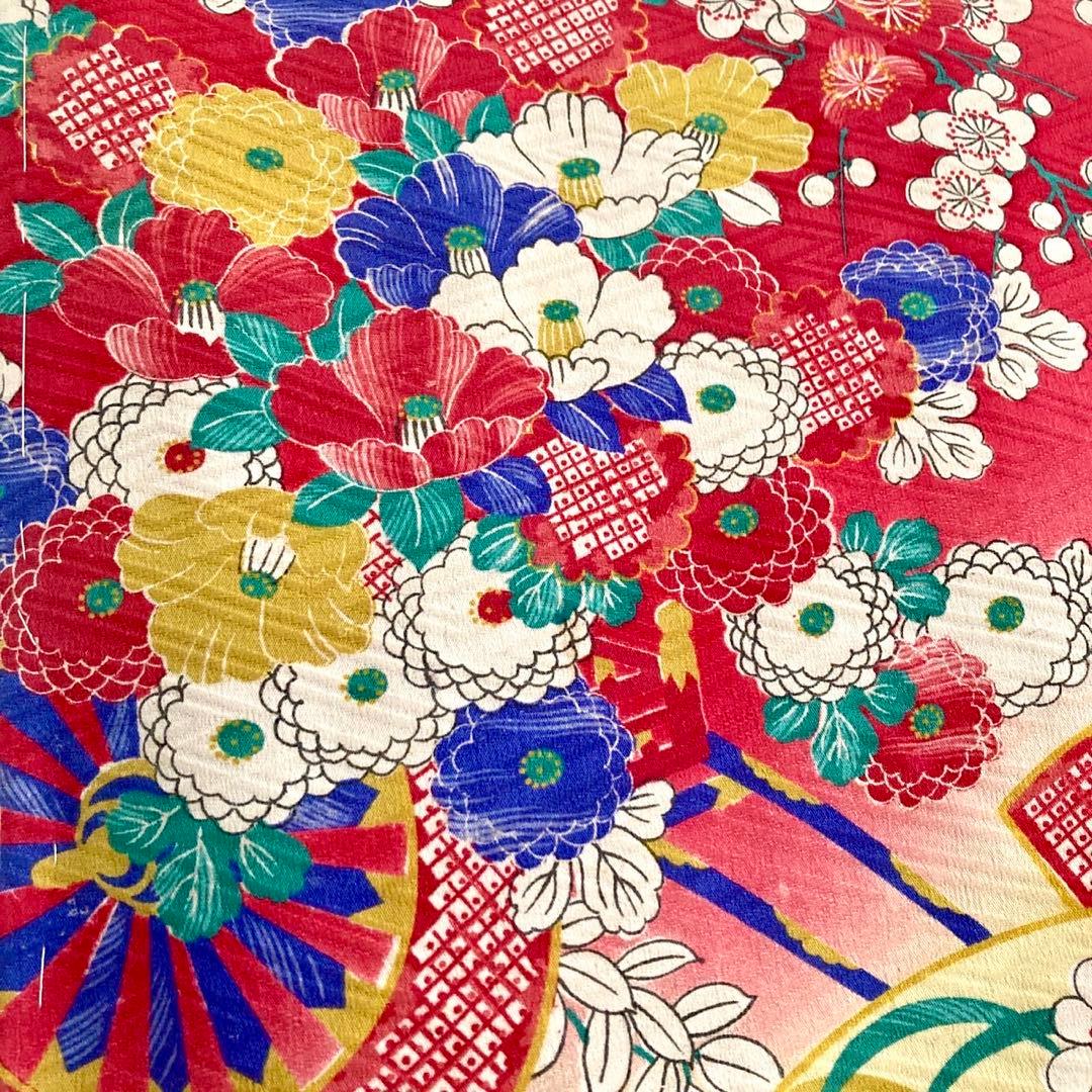 ★アンティーク　女の子　子供着物　7歳　七五三　　大正ロマン　NO48