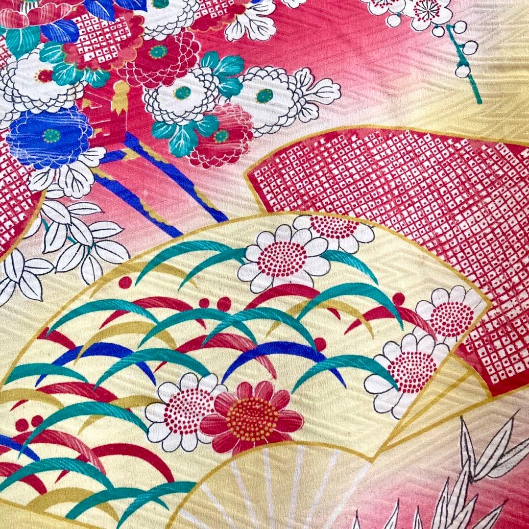 ★アンティーク　女の子　子供着物　7歳　七五三　　大正ロマン　NO48