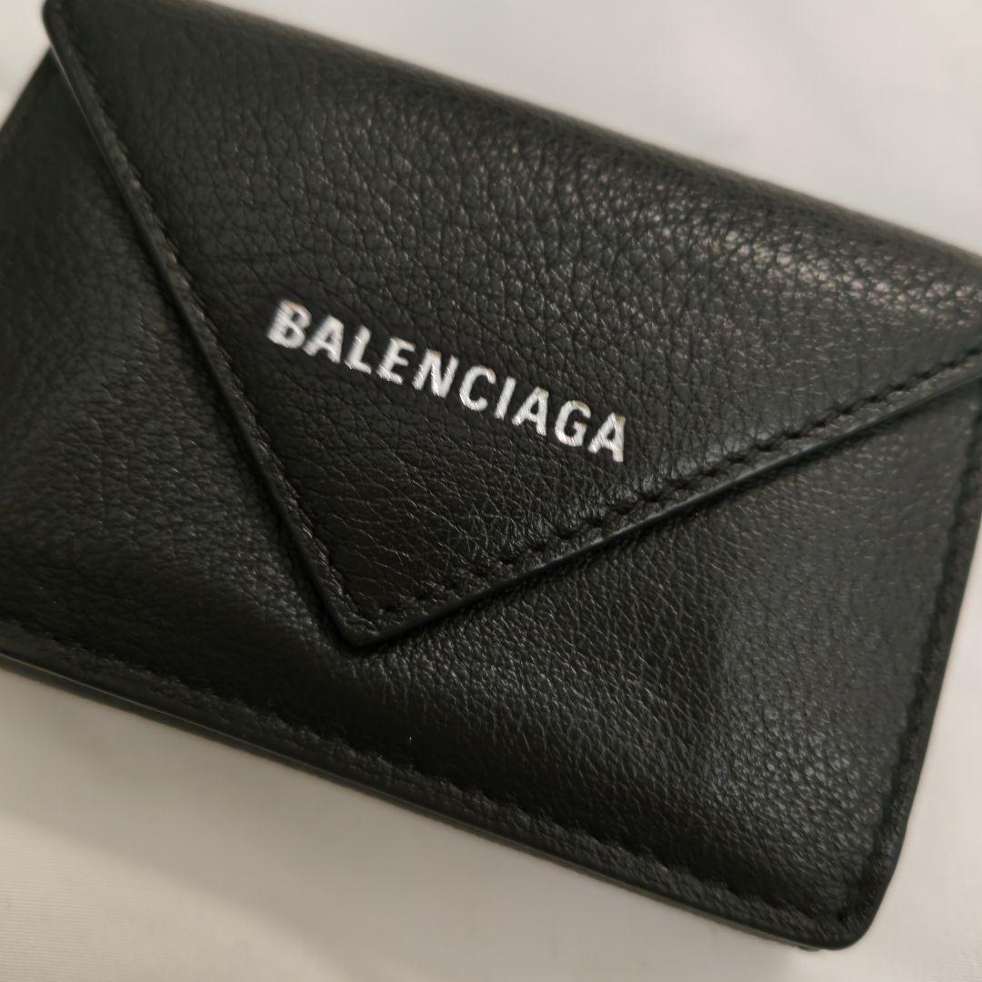 BALENCIAGA ペーパーミニウォレット 折り財布 ブラック