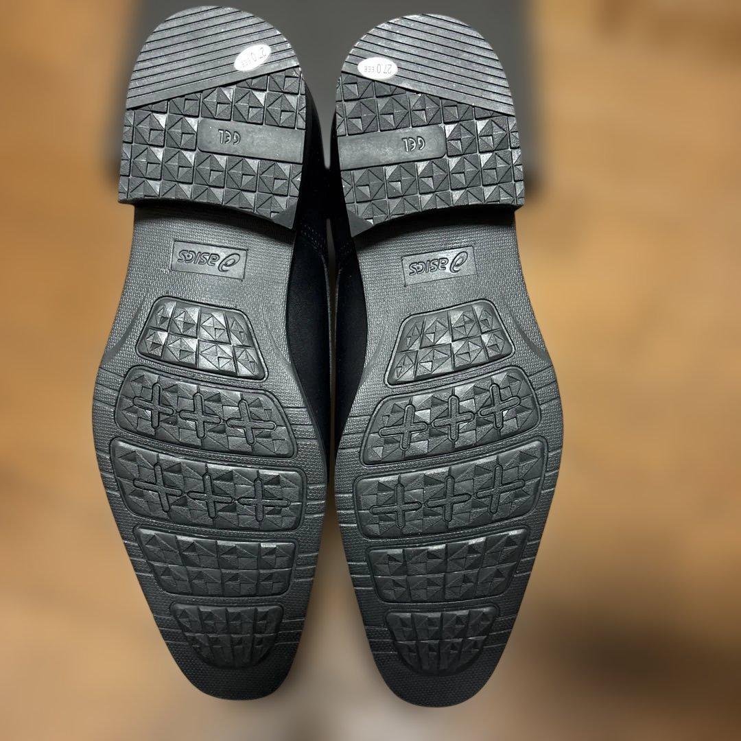 アシックス　ランウォーク　ブラックレザードレスシューズ27㌢