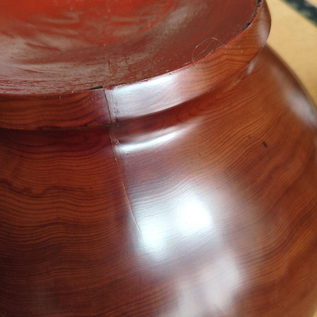 屋久杉 壺 台座付き 高さ31cm 幅32cm 木工工芸品 ひびあり 美術