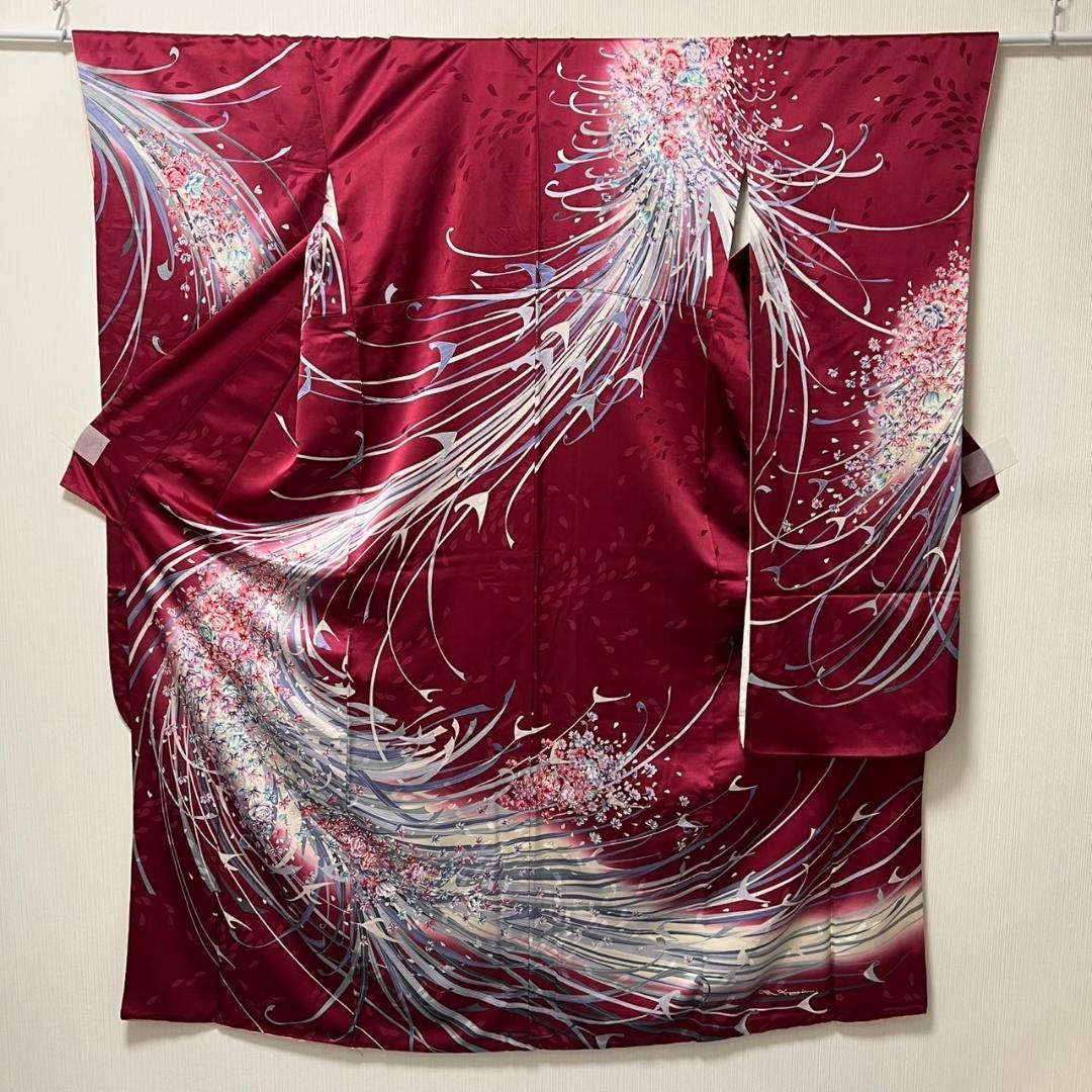 506z16☆鈴乃屋 振袖 古典柄 モダン シンプル 金彩☆美品 成人式 結婚