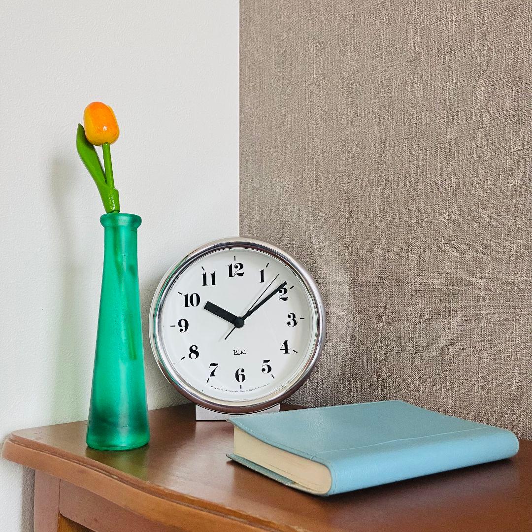 銀ワサさま専用 未使用 リキ アルミニウム クロック 掛け時計 置時計