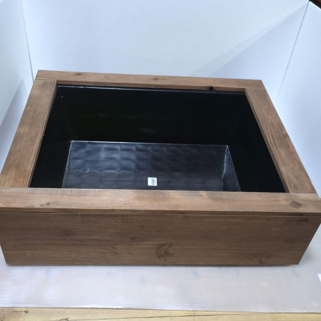 トロ舟40リットル　木枠　杉板カバーセット　ビオトープ　メダカ ビオトープ 40L トロ舟＆木枠セット（棚付き） メダカ＆金魚飼育用