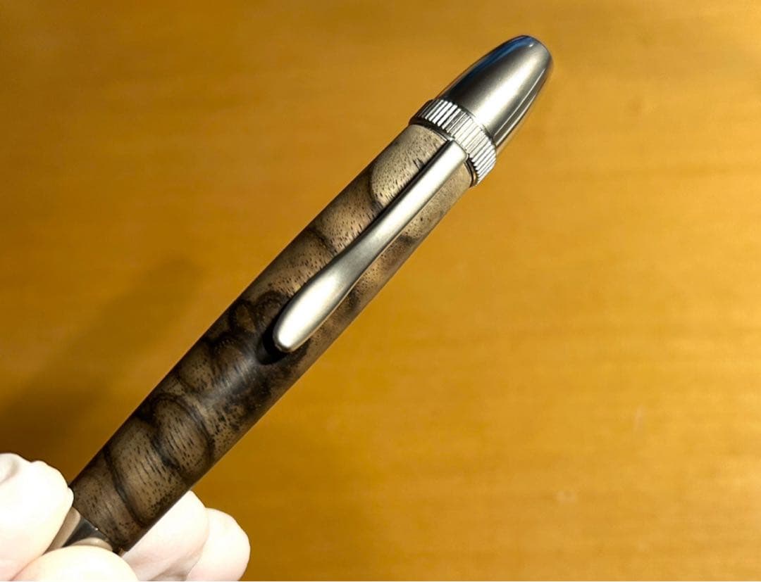 工房楔　黒柿　孔雀杢　ボールペン
