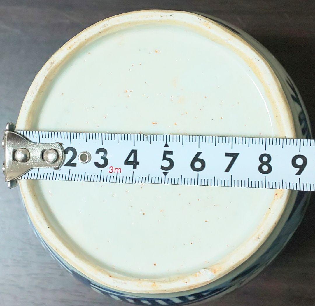 中国美術 白磁胴継染付 明 清時代 霊芝文 牡丹 花鳥模様