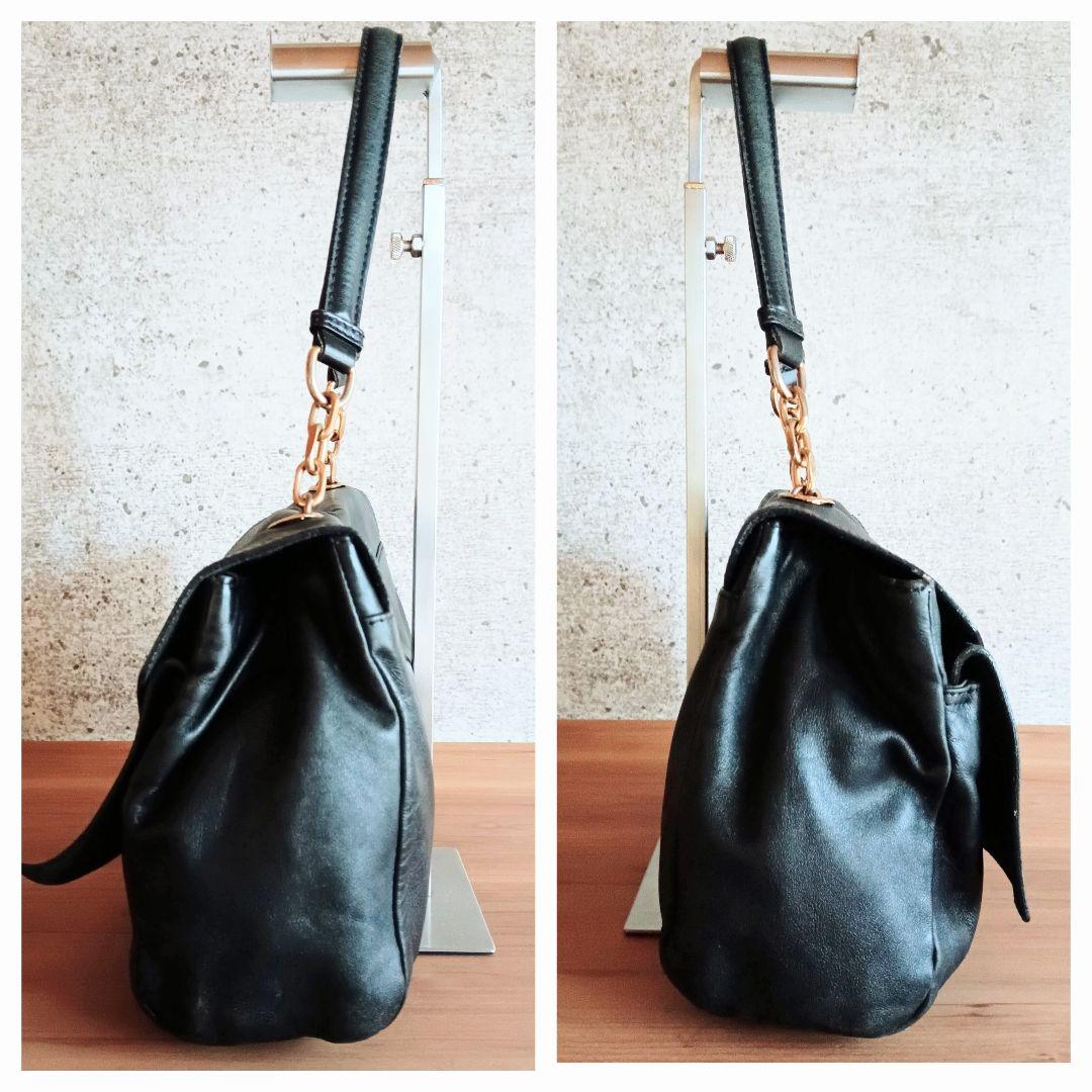 良品 マックスマーラ ヴィンテージ 本革 レザー ショルダー ハンドバッグ 鞄