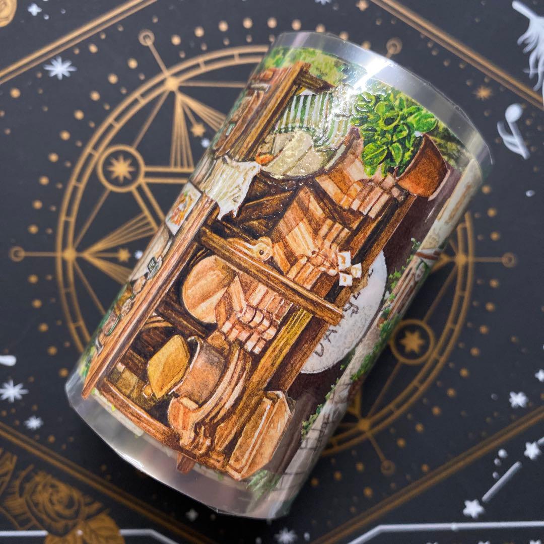 【8896】海外　マステ　3/5/巻　PETマスキングテープ　お店　街景色　植物