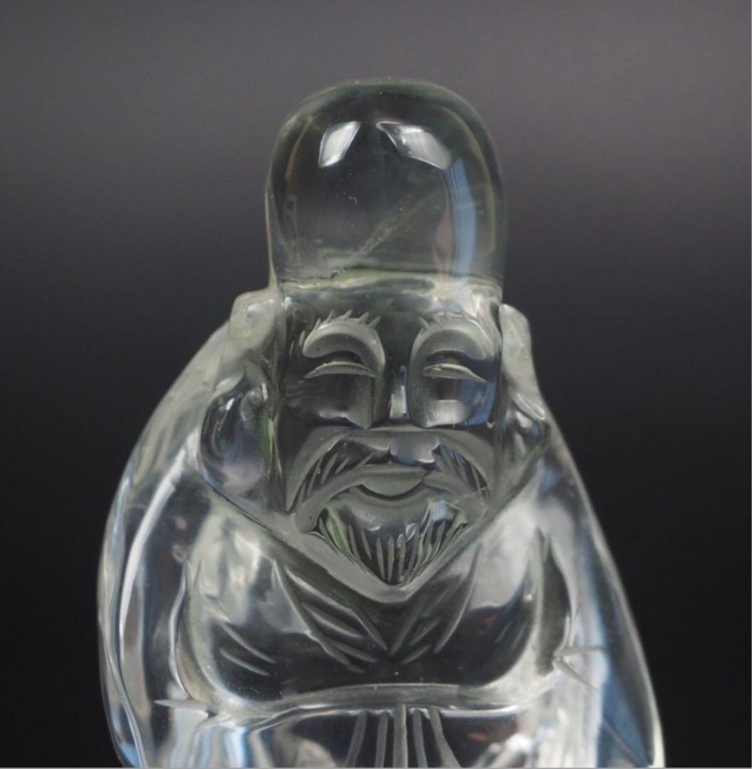 送料無料　透明感よい天然水晶　寿老人　高　7.5ｃｍ　重96ｇ　本物保証