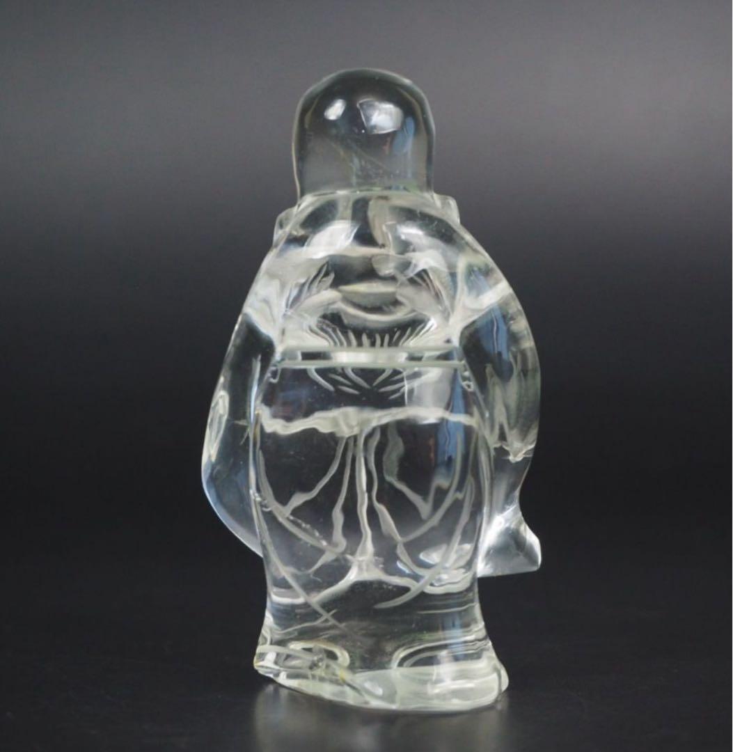 送料無料　透明感よい天然水晶　寿老人　高　7.5ｃｍ　重96ｇ　本物保証