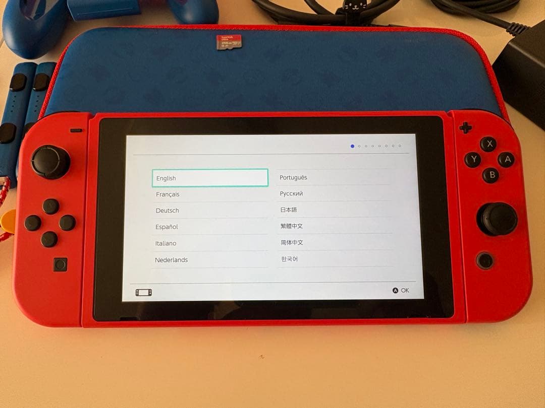 Nintendo Switch マリオレッド×ブルー セット【箱無】SDカード付