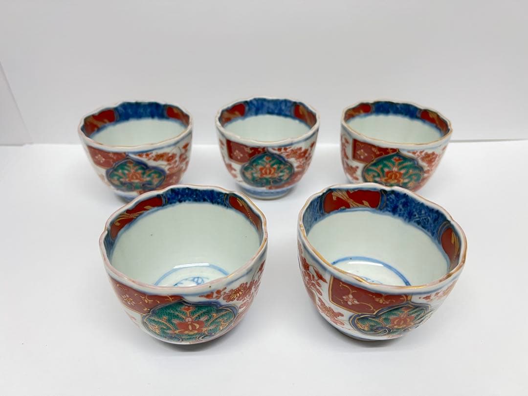 時代物 大明年製 蕎麦猪口 染付 金彩色絵 5客揃 - メルカリ