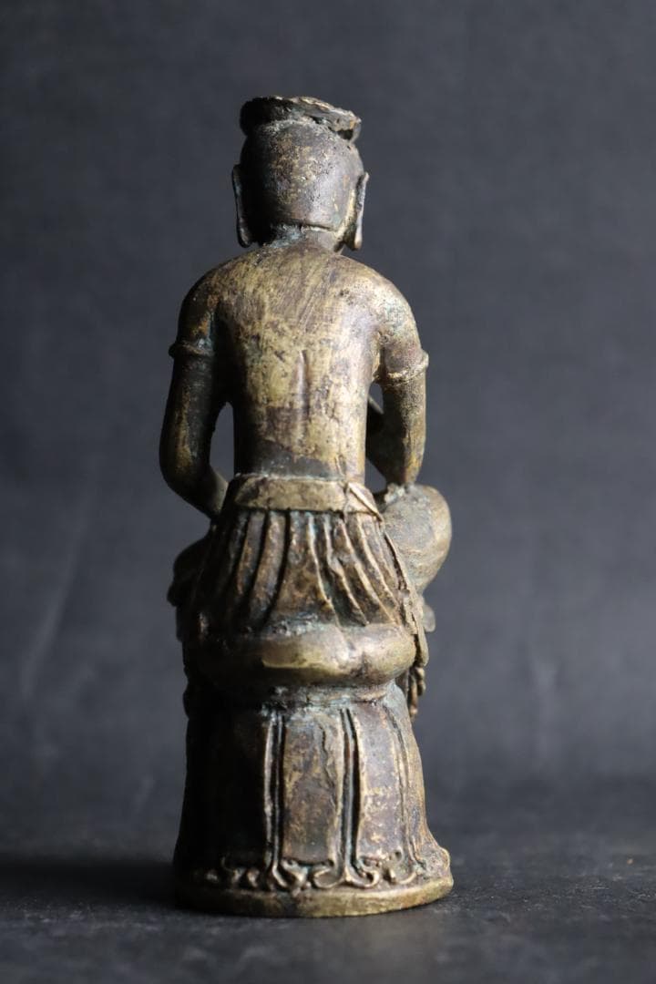 朝鮮仏教美術 銅製鍍金 弥勒菩薩半跏思惟像 11.5㎝ 時代古玩