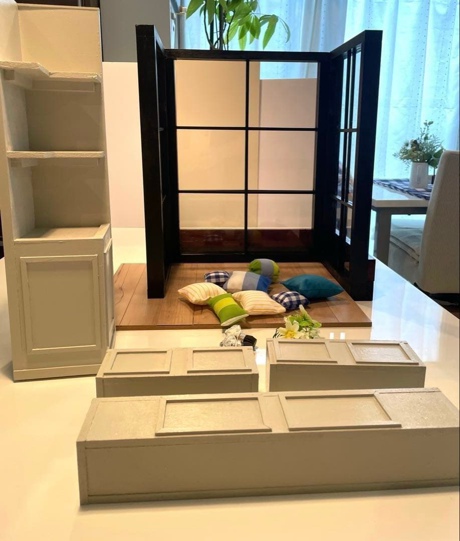 ドールハウス撮影背景ボード プールハウス＆パティオケーキカフェ追加