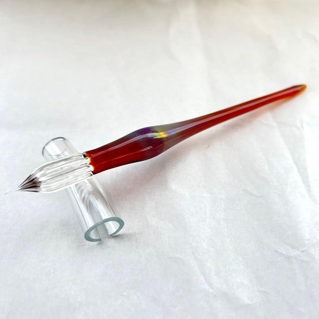 ガラス工房aun ガラスペン琥珀月 F