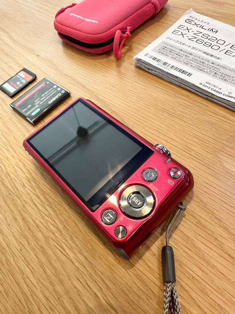 美品 CASIO EXILIM EX-ZS25 レッド バッテリー デジカメ - メルカリ