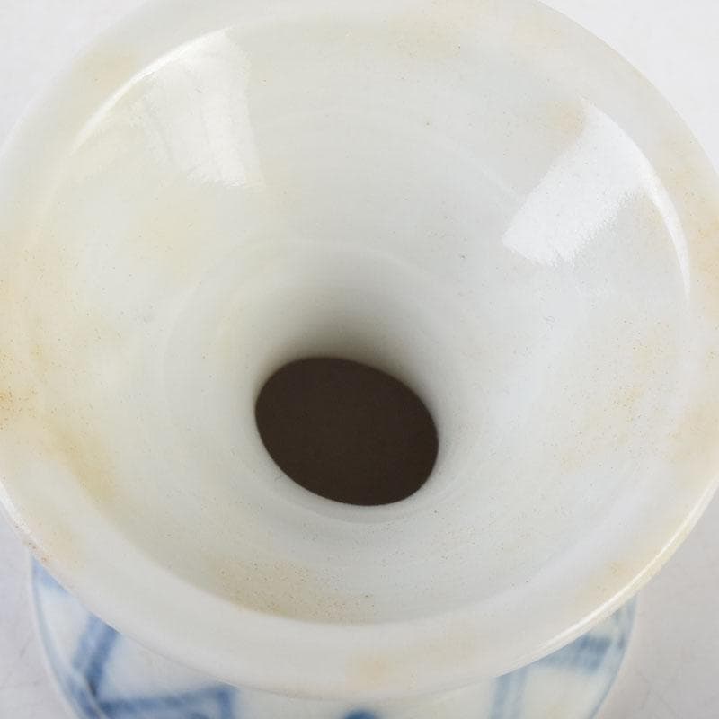 茶道具　京焼　河合瑞豊作　染付　千切蓋置　共布共箱　V　8804