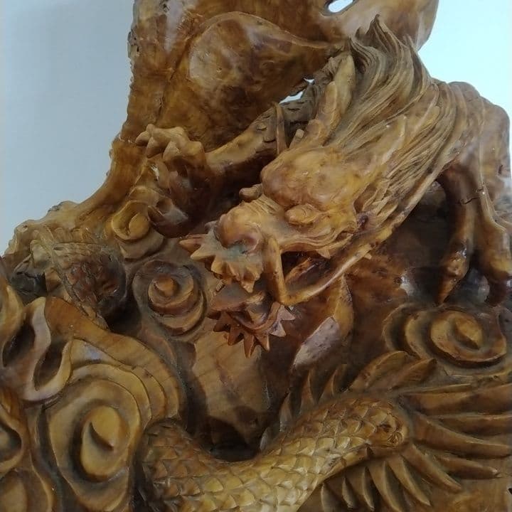 木の根木彫りドラゴン龍置物 （大）約38cm 木の根木彫りドラゴン龍置物 （大）約38cm